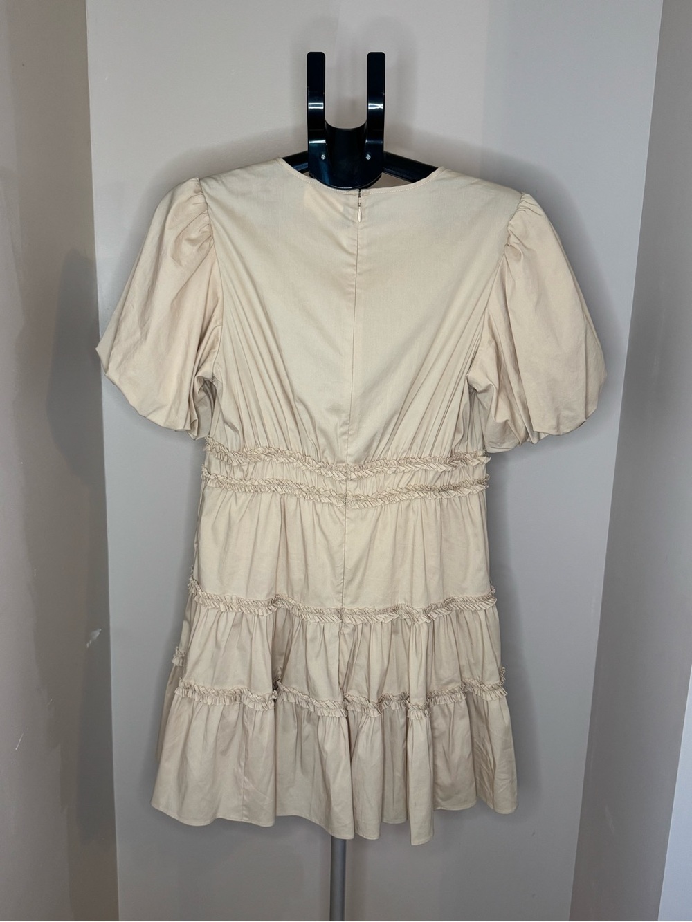 Cinq a Sept Women's Sirrina Puff Sleeve Cotton Blend Minidress Size 10 Blush - Picture 4 of 8